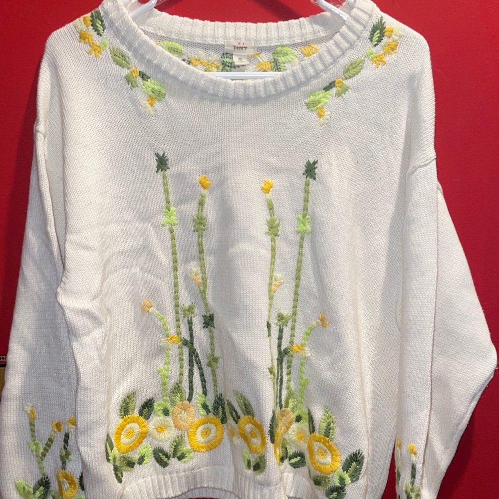Anthropologie Tiny Marigold Embroidered Sweater